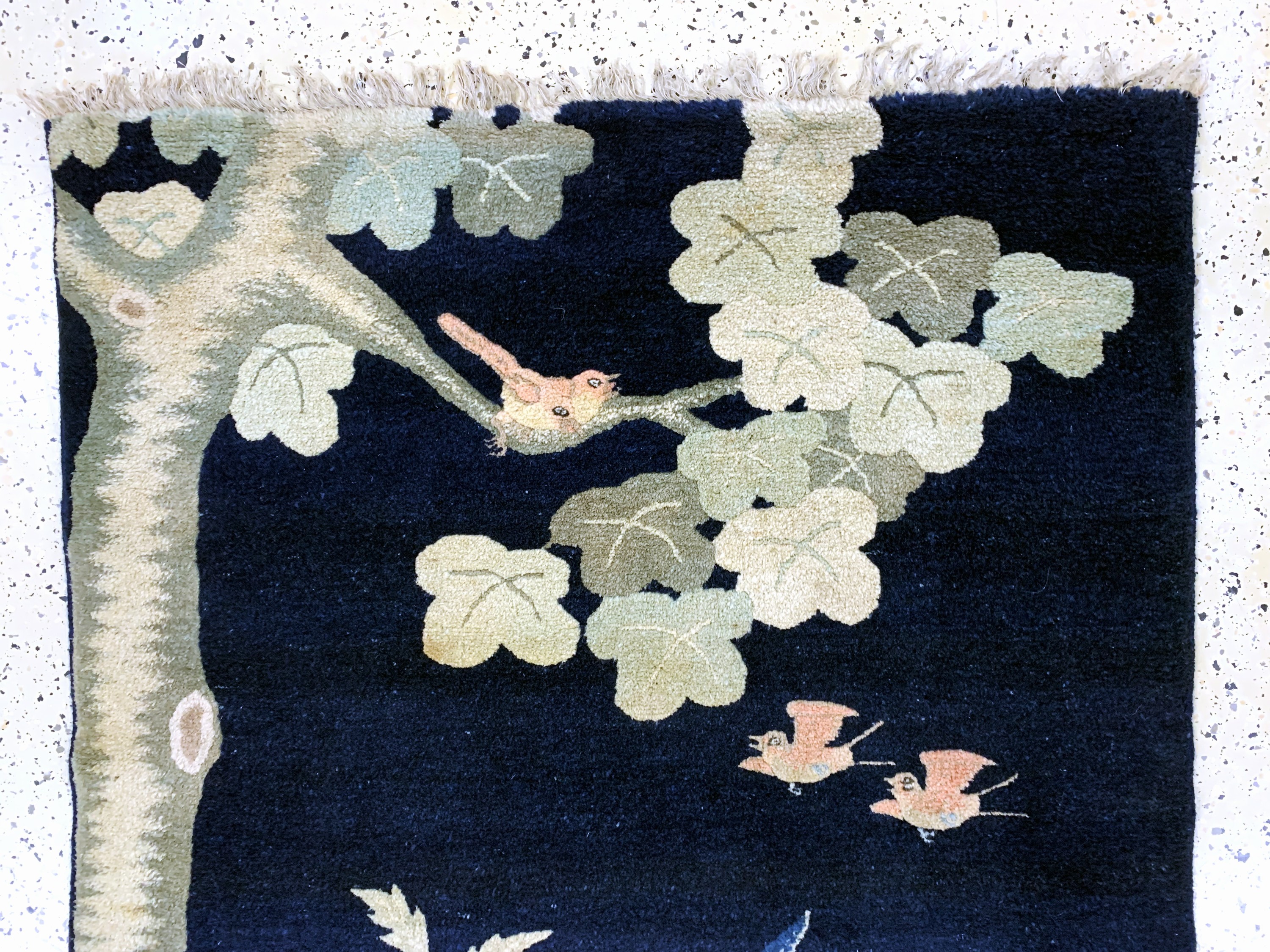 Detail a: Pao Tow"Phönyx-Hahn"antik, China, um 1900, Wolle auf Baumwolle, ca. 190 x 100 cm, gereinigt, EHZ: 2