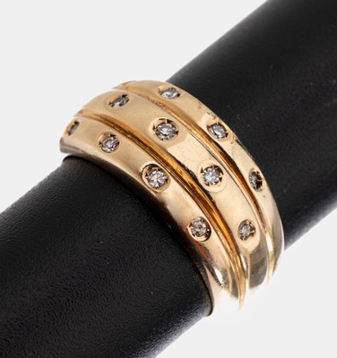 Image 26968973 - 14 kt Gold Diamant-Ring, GG 585/000, 13 8/8-Diamanten zus. ca. 0.10 ct Weiß- ...