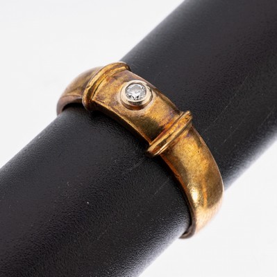 Image 26968980 - 14 kt Gold Brillant-Ring, GG 585/000, Brillant ca. 0.04 ct Weiß/si, ca. 4.6 g, RW ...