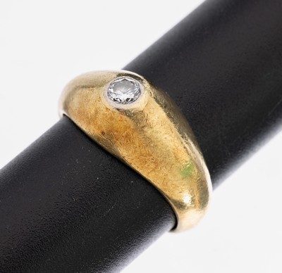 Image 26968987 - 14 kt Gold Brillant-Ring, GG 585/000, Brillant ca. 0.15 ct Weiß/si, RW 54, ca. ...