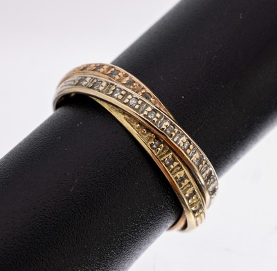 Image 26968989 - 14 kt Gold Diamant-Ring, GG/WG 585/000, 20 Diamanten zus. ca. 0.10 ct get. ...