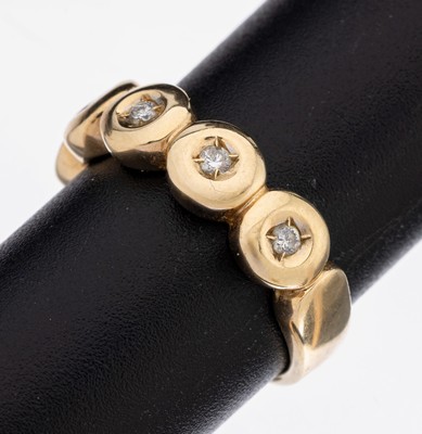 Image 26968992 - 14 kt Gold Brillant-Ring, GG 585/000, 5 Brillanten zus. ca. 0.15 ct Weiß/si, ca. ...