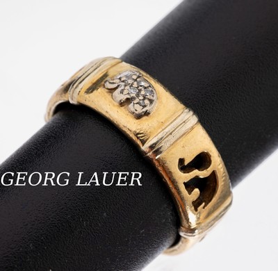 Image 26968998 - 14 kt Gold Diamant-Ring, GG/WG 585/000, Meistermarke GEORG LAUER, typ. umlaufendes ...