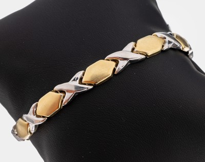 Image 26969001 - 14 kt Gold Armband, GG/WG 585/000, L ca. 20cm, Kastenschloss mit Sicherheitsacht, ca. ...