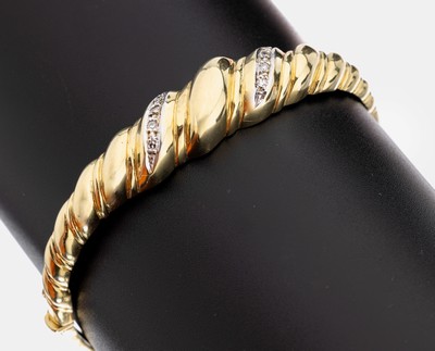 Image 26969002 - 14 kt Gold Diamant-Armreif, GG/WG 585/000, 8 8/8-Diamanten zus. ca. 0.06 ct ...