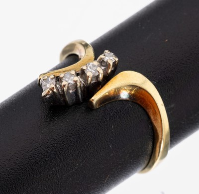 Image 26969003 - 14 kt Gold Brillant-Ring, GG 585/000, 4 Brillanten zus. ca. 0.08 ct Weiß/si, ca. ...