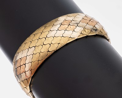 Image 26969008 - 8 kt Gold Armband, GG/WG/RG 333/000, L. ca.19 cm, Kastenschloss mit Sicherheitsachten, ...