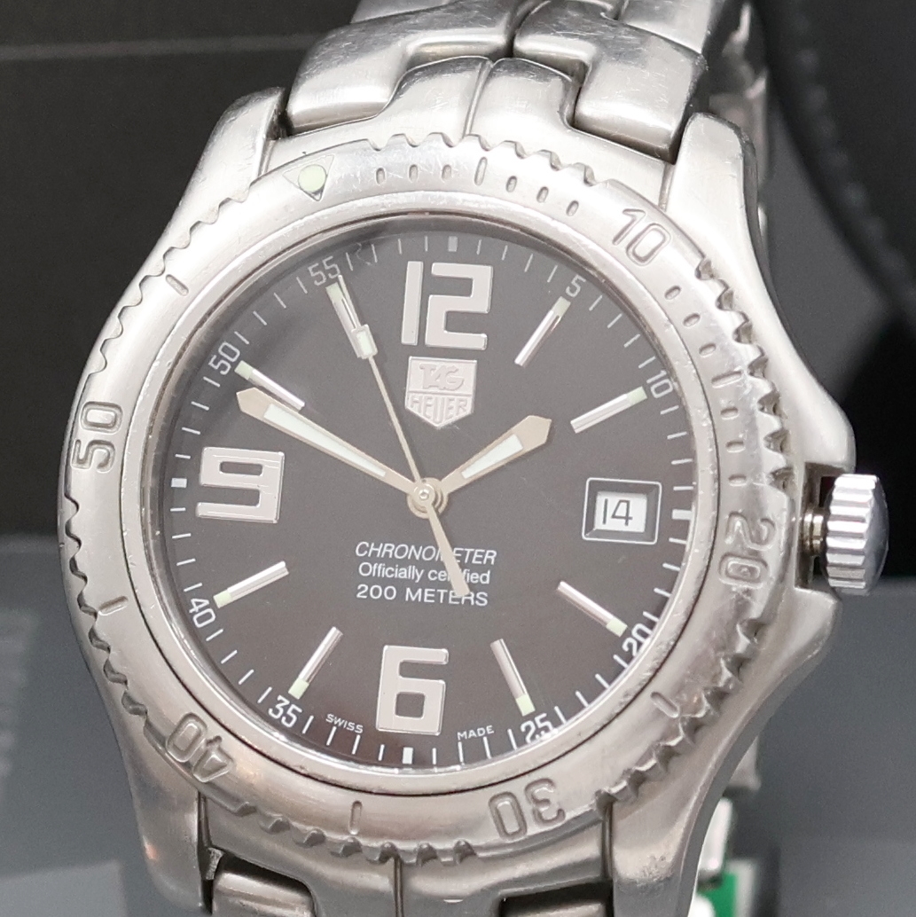 Detail a: TAG HEUER Chronometer Armbanduhr in Stahl Referenz WT5110, Schweiz lt. orig. Papier verk. 2001, Automatik, verschr. Geh., eins. drehb. Lunette m. ...