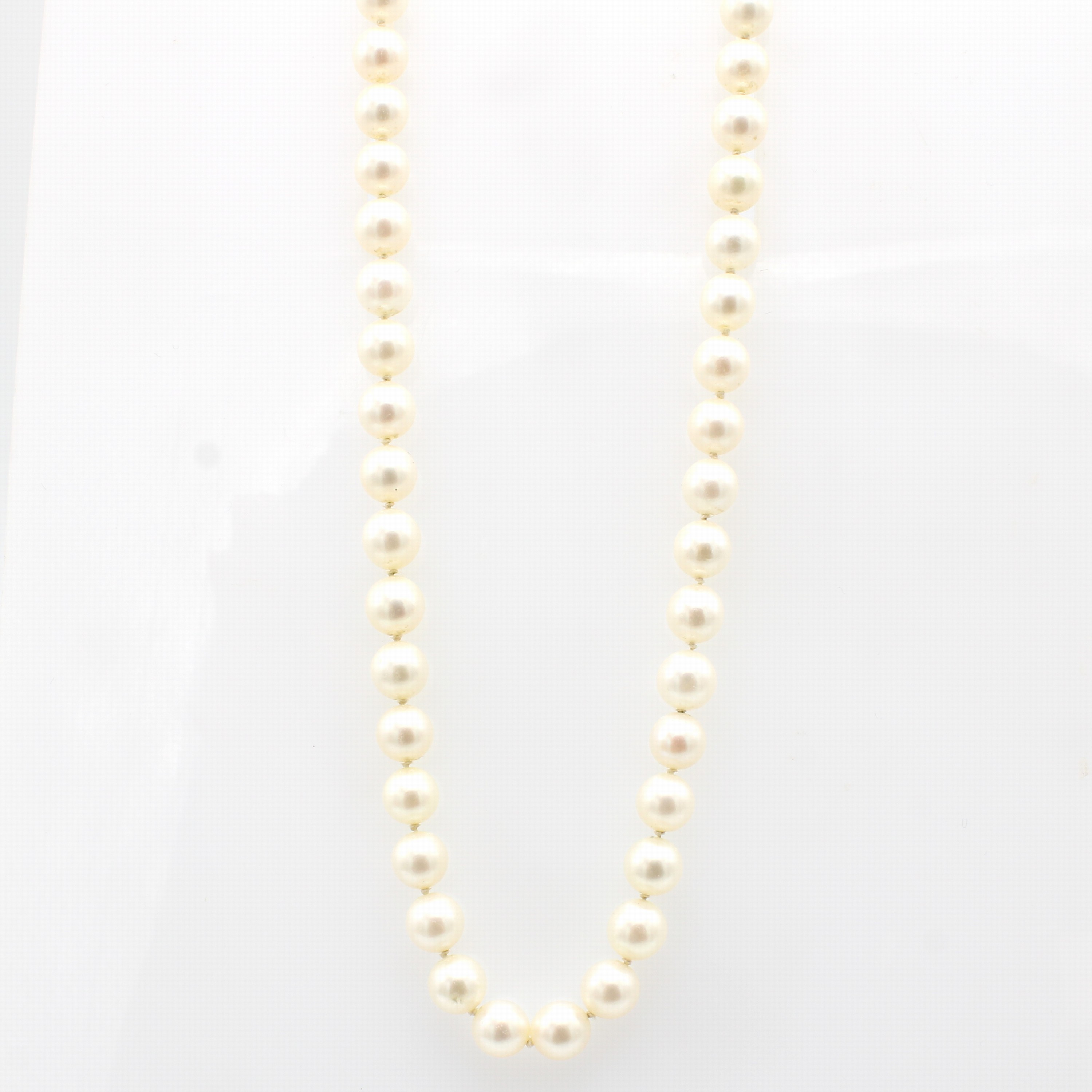 Image 26969282 - Akoyaperlcollier, Wechselkugelschließe GG 750/000, Perld. ca. 7.5-8 mm, L. ca. 47 cm