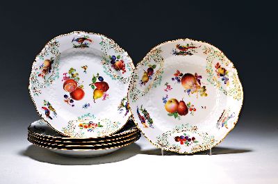 Image 26969208 - 6 flache Teller, Meissen, um 1924-34, Pfeifferzeit, 1. Wahl, Porzellan, reliefiert und ...