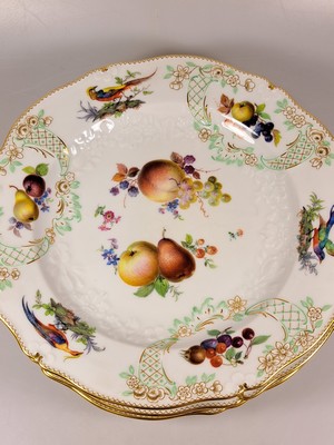 26969208e - 6 flache Teller, Meissen, um 1924-34, Pfeifferzeit, 1. Wahl, Porzellan, reliefiert und ...