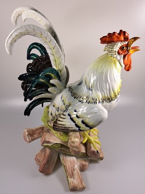 26969252c - Große Porzellanfigur, Meissen, um 1900, Entwurf J.J. Kaendler 1741, Haushahn auf ...