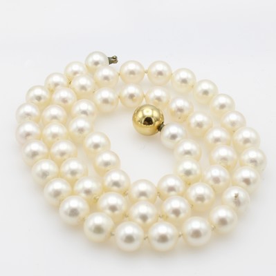 26969282a - Akoyaperlcollier, Wechselkugelschließe GG 750/000, Perld. ca. 7.5-8 mm, L. ca. 47 cm