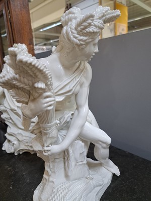 26969289q - 3 große Porzellanfiguren, Nymphenburg, um 1900, weiß, Darstellung der Jahreszeiten ...