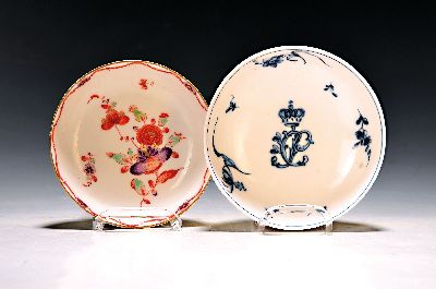 Image 26969297 - 2 Schälchen, Frankenthal, 18. Jh., beide mit CT-Marke, 1x mit bunter ...