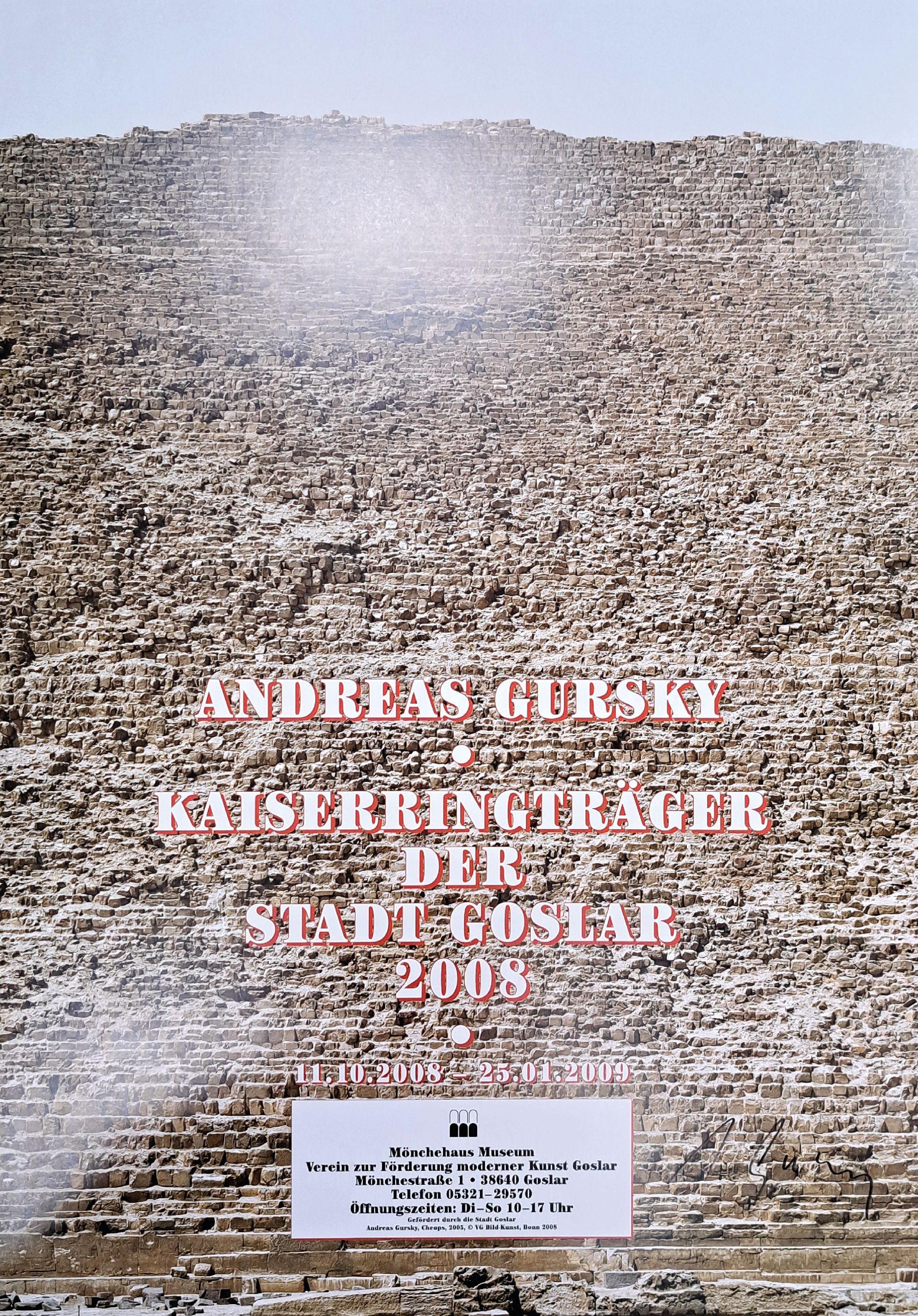 Detail k: Andreas Gursky, geb. 1955, "Cheops", Mönchehaus Museum Goslar 2008, handsign., Offsetlithografie, ca. 84x59,5 cm