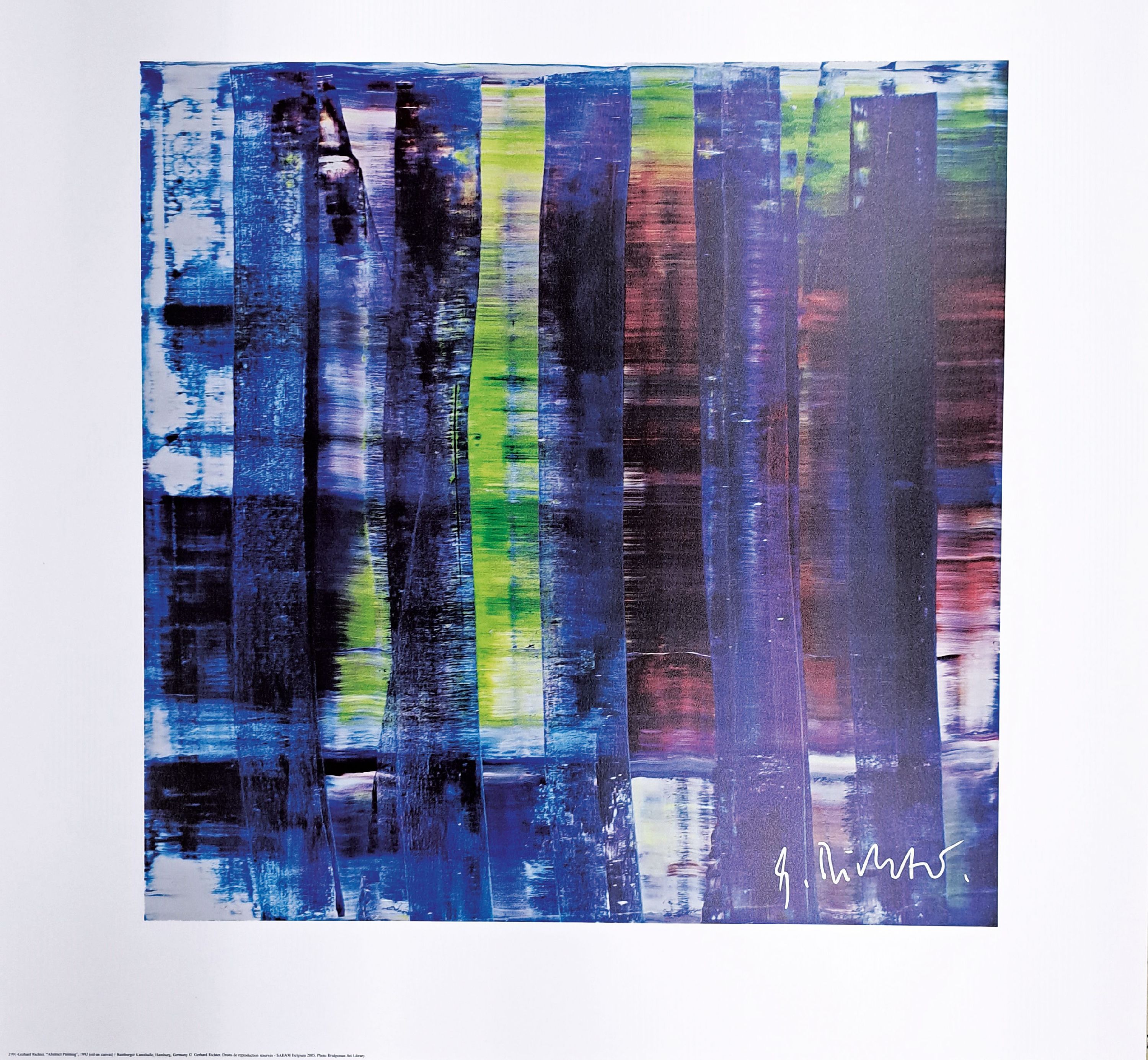 Gerhard Richter, geb. 1932, "Abstract Painting", Offsetlithografie, mit Silberstift handsign., hrsg: Acre III, Belgien 2005, ca. 70x70 cm