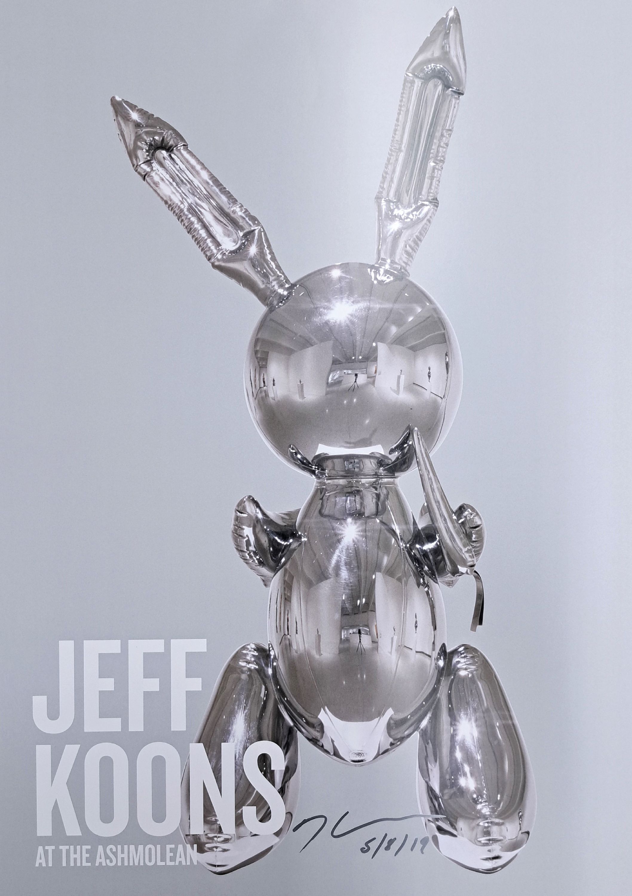 Jeff Koons, geb. 1955, "Rabbit", Ashmolean Muesum, Oxford 2019 , mit Silberstift handsign. und datiert , Offsetlithografie, ca.59,5x42 cm