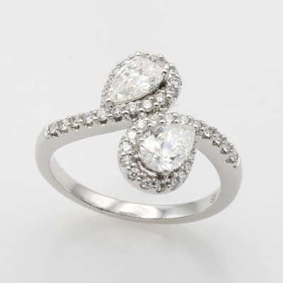 Image 26969375 - Ring mit Diamanten und Brillanten, WG 750/ 000, 2 Diam. zus. ca. 1.03 ct feines ...
