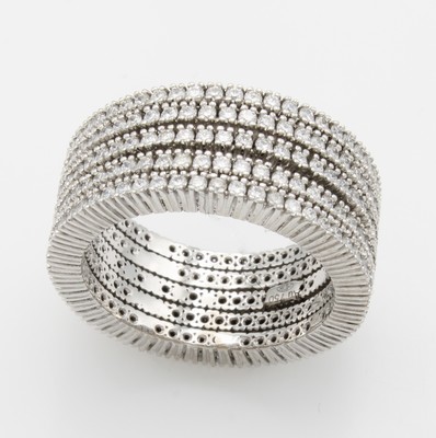 Image 26969378 - Ring mit Brillanten, WG 750/000, in 5-reih. Optik, 260 Brill. zus. ca. 2.04 ct feines ...