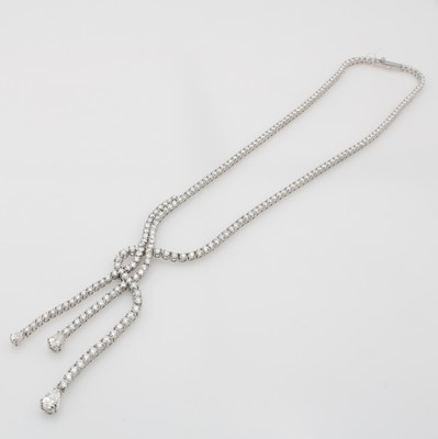26969379a - Y-Collier mit Brillanten und Diamanten, WG 750/000, verschlungenes Design, 3 Diamant- ...