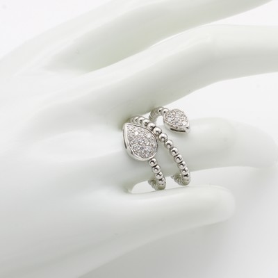 26969397a - Spiralkugelring mit Brillanten, WG 750/000, Brill. zus. ca. 0.52 ct feines Weiß/si, l. ...