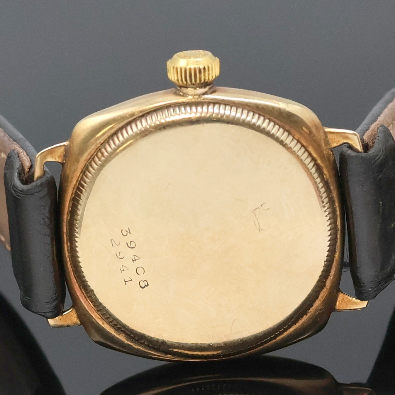 Detail d: ROLEX "Kanalschwimmer" Armbanduhr in RG 375/000 Referenz 2941, Schweiz um 1938, Handaufzug, kissenförmiges Geh. m. geriffelter Lünette, ...