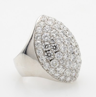 26969405b - Ring mit Brillanten, WG 750/000, 85 Brill. zus. ca. 7.50 ct feines Weiß/vs, verbödet, ...