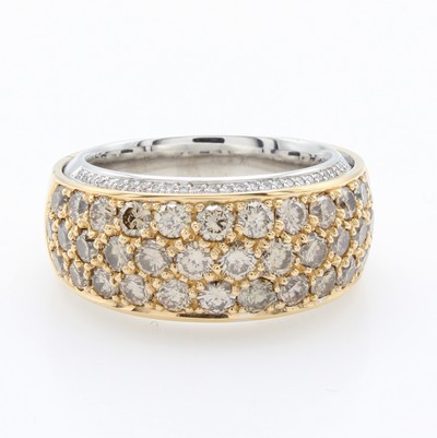 26969409b - Massiver Ring mit Brillanten, RoséG/WG 750/ 000, 37 Brill. zus. ca. 2.74 ct ...