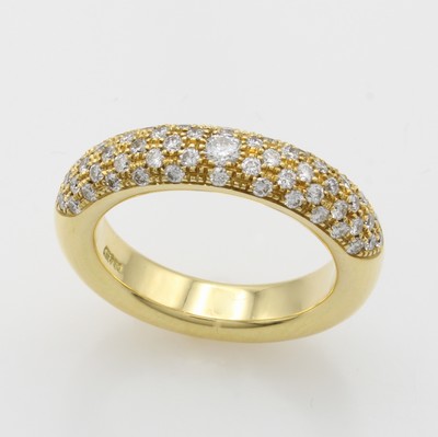 Image 26969419 - Ring mit Brillanten, GG 750/000, 59 Brill. zus. ca. 0.90 ct feines Weiß/si, RW ca. ...