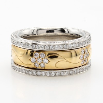 Image 26969437 - Massiver Ring mit Brillanten, GG/WG 750/000,255 Brill. zus. ca. 1.67 ct feines ...