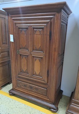 26969438c - Barock Schrank, wohl Frankreich, 18.Jh., Eiche massiv, eintürig, kassettiert, eine ...