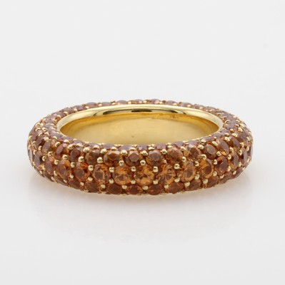 Image 26969453 - Ring mit gelben Saphiren, GG 750/000, rund- um bes. mit 170 Saphiren zus. ca. 7.16 ct, ...
