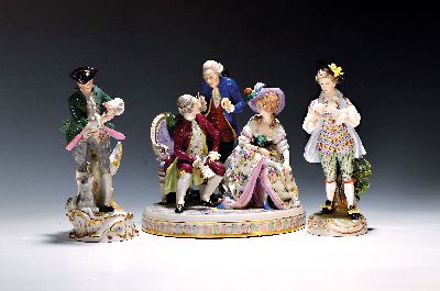 Image 26969460 - 5 Porzellanfiguren/Gruppen, deutsch, 19./20. Jh., Volkstedt, Passau, Eisenberg etc., ...