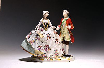 26969460b - 5 Porzellanfiguren/Gruppen, deutsch, 19./20. Jh., Volkstedt, Passau, Eisenberg etc., ...