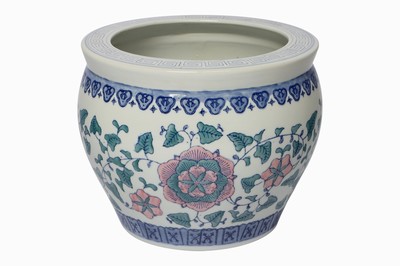 Image Fishpot bzw. Fischbecken, China, Keramik, umlaufend mit Lotusblüten u. ...