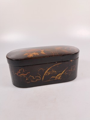 26969506s - Deckelschatulle und 2 Lackdosen, China, um 1900, Schatulle Holz mit Papierbezug, mit ...