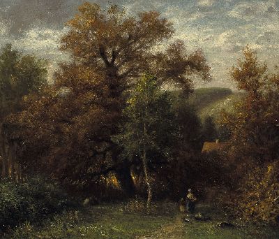 Image Karl Peter Burnitz, 1824 Kronberg-1886 Frankfurt am Main, Herbstliche Landschaft, Mutter ...