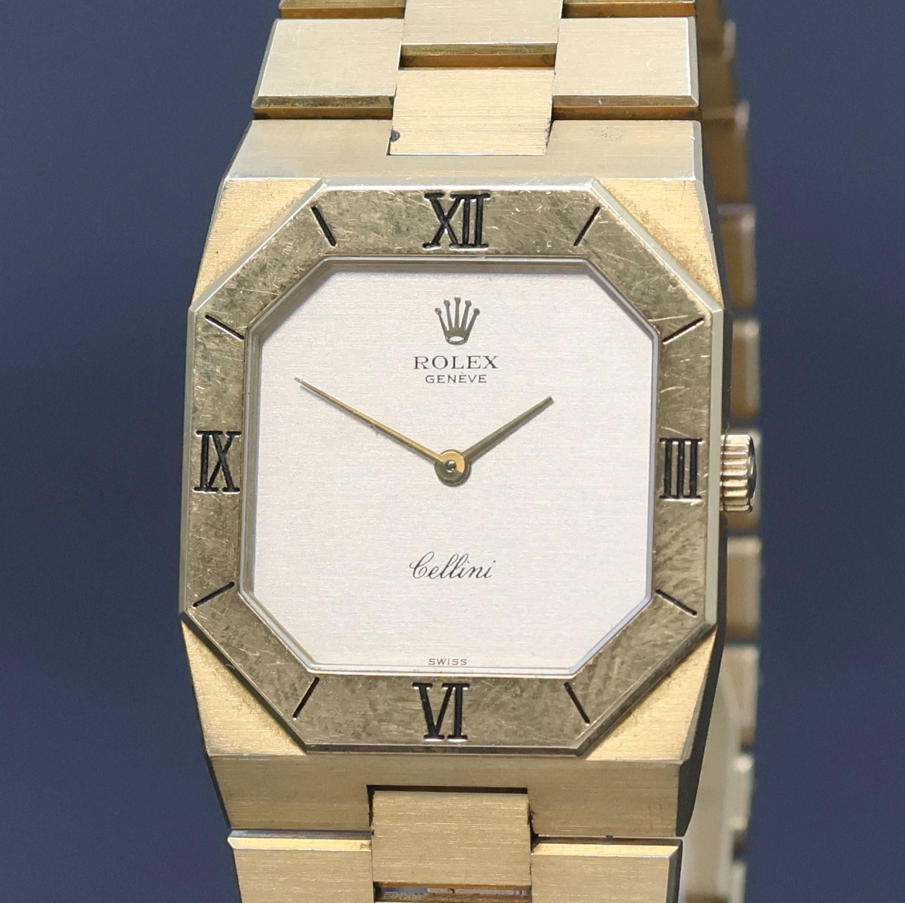 Detail a: ROLEX Herrenarmbanduhr Serie Cellini in GG 750/000 Referenz 4350, Handaufzug, Schweiz um 1990, 2-teil. Geh. inkl. integriertem Gliederband m. ...