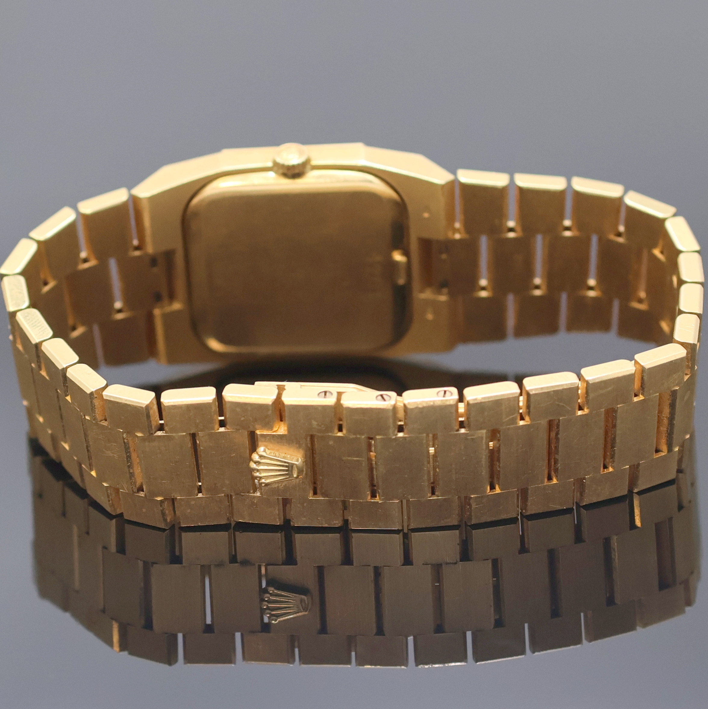 Detail b: ROLEX Herrenarmbanduhr Serie Cellini in GG 750/000 Referenz 4350, Handaufzug, Schweiz um 1990, 2-teil. Geh. inkl. integriertem Gliederband m. ...