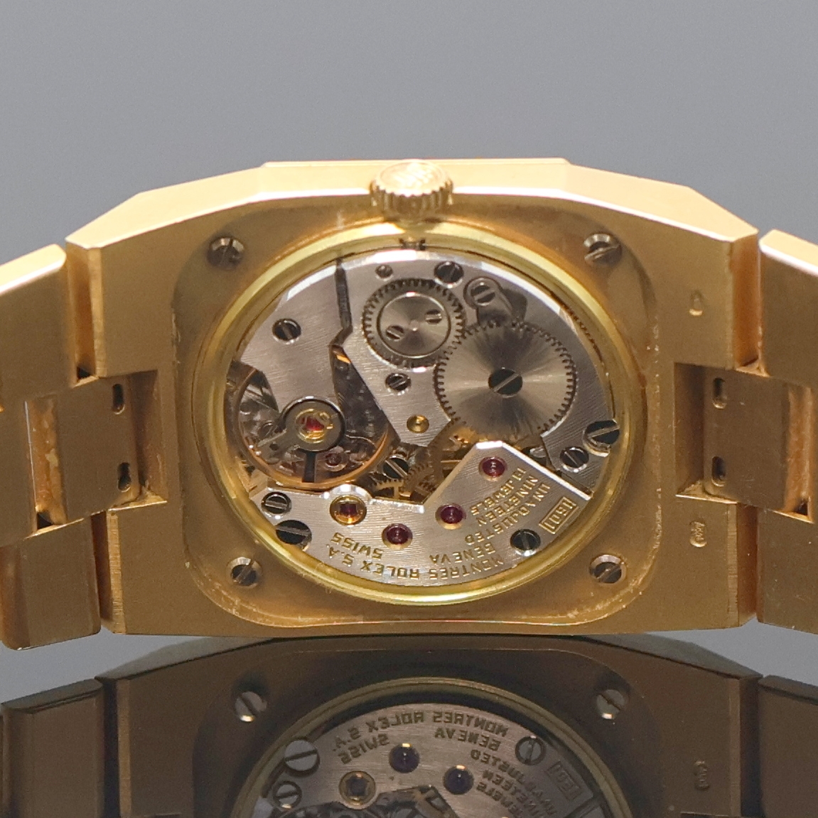 Detail f: ROLEX Herrenarmbanduhr Serie Cellini in GG 750/000 Referenz 4350, Handaufzug, Schweiz um 1990, 2-teil. Geh. inkl. integriertem Gliederband m. ...