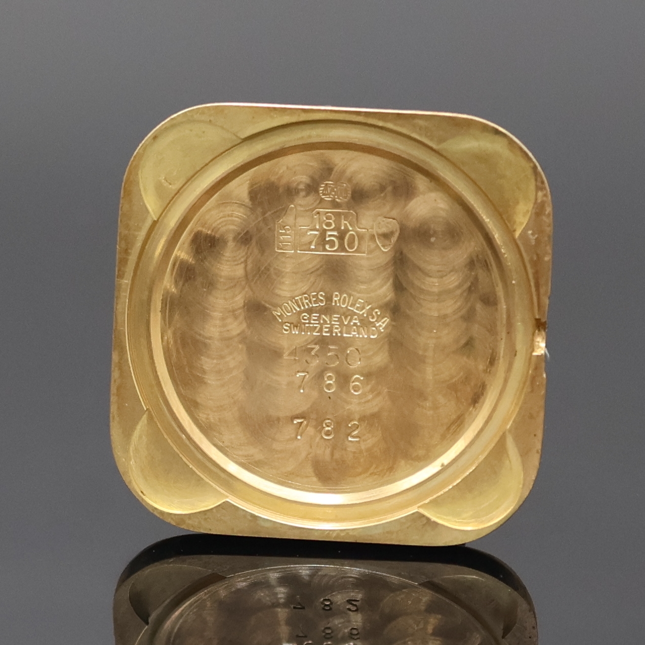 Detail g: ROLEX Herrenarmbanduhr Serie Cellini in GG 750/000 Referenz 4350, Handaufzug, Schweiz um 1990, 2-teil. Geh. inkl. integriertem Gliederband m. ...