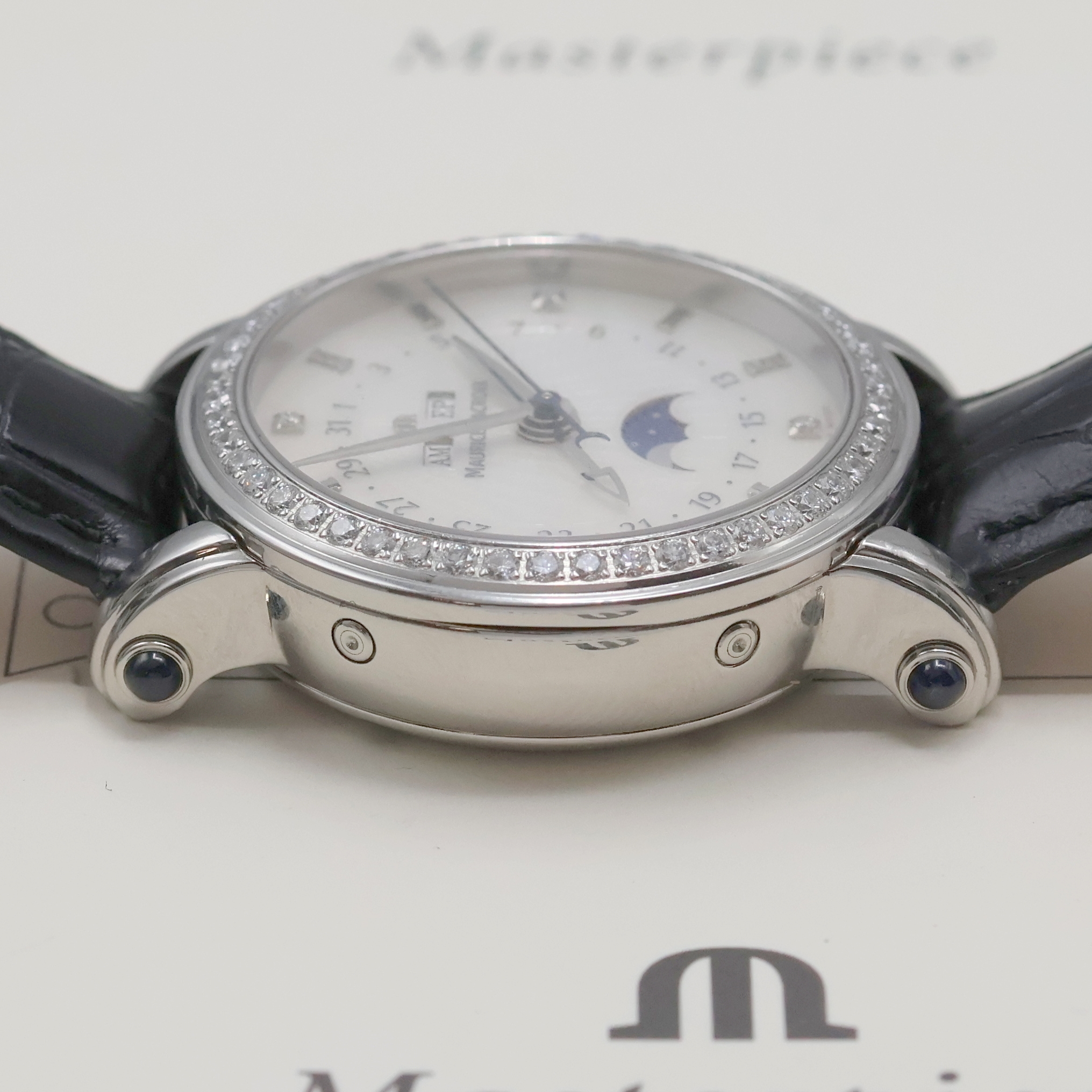 Detail e: MAURICE LACROIX Armbanduhr Phase de Lune aus der Masterpiece Collection Referenz MP 6066, Schweiz um 2010, Automatik, beids. vergl. Edelstahlgeh. ...