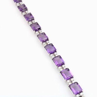Image 26969823 - Armband mit Amethysten und Brillanten, WG 750/000, 12 Amethyste von schöner Farbe ...