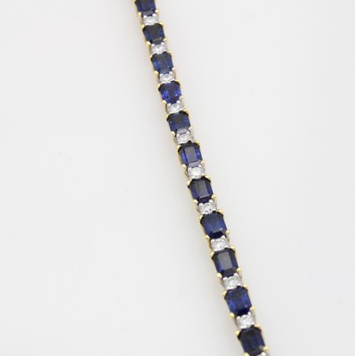 Image 26969824 - Armband mit Saphiren und Brillanten, GG/WG 750/000, 24 achteck. Saphire im ...