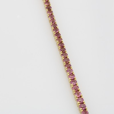 Image 26969827 - Rivierarmband mit Turmalinen, GG 750/000, pinkfarb., fac. Turmaline zus. ca. 5.31 ct, ...