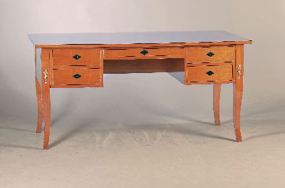 Image 26969834 - Schreibtisch im Biedermeierstil, 20.Jh., Kirschbaum, Platte mit Sternintarsie, 5 ...