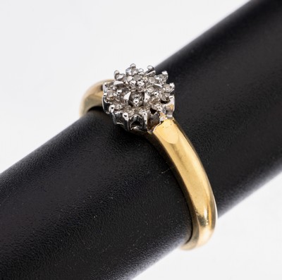 Image 26969863 - 18 kt Gold Diamant-Ring, GG/WG 750/000, WG Ringkopf in mehreren Ebenen, 19 ...