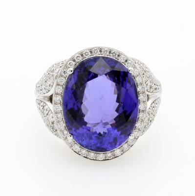 Image 26969886 - Ring mit Tansanit und Brillanten, WG 750/000, Tansanit ca. 9.85 ct, 104 Brill. zus. ca. ...