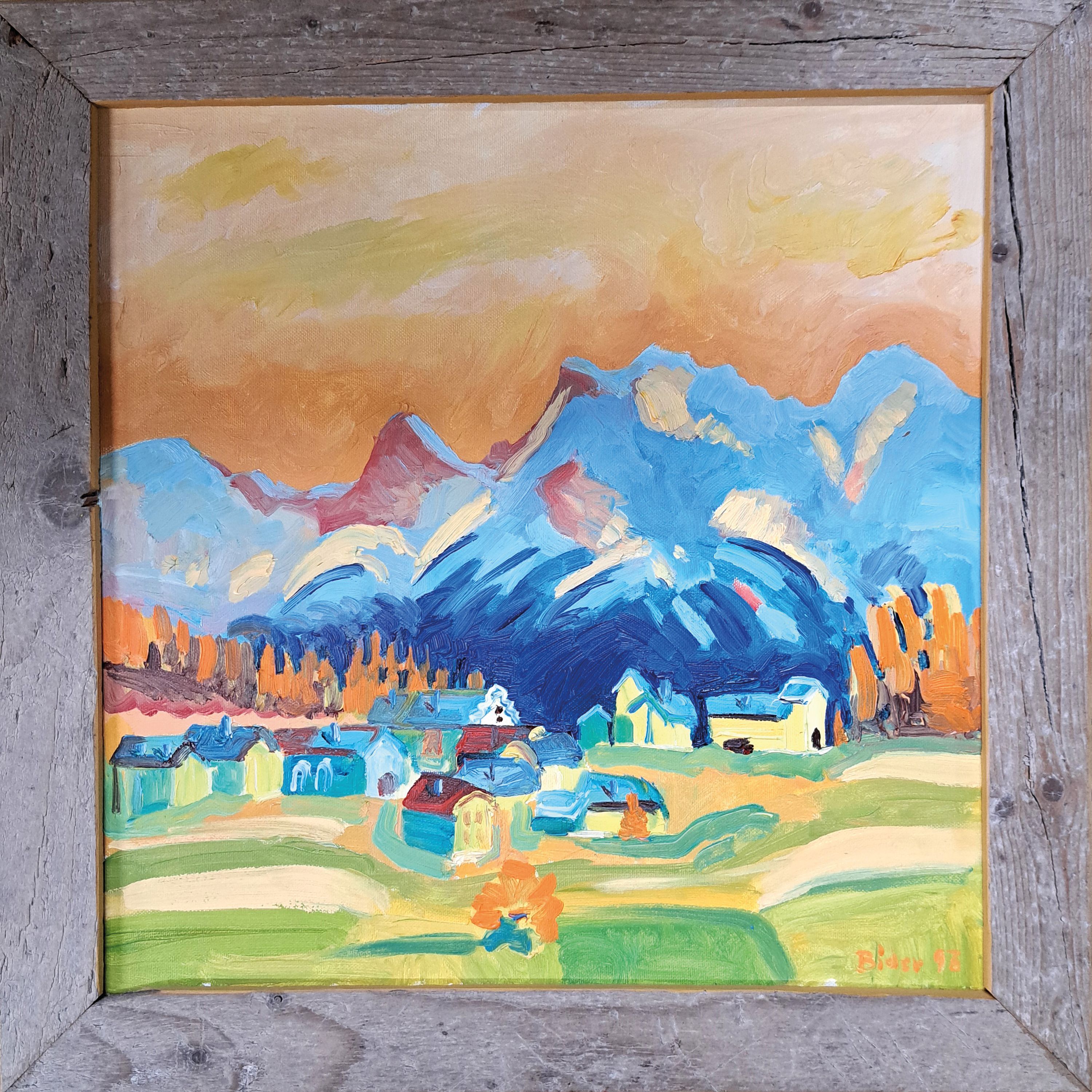 Detail k: Roland Bider, geb. 1954, Poschiavo Tal, Öl/Lwd, rechts unten sign. und dat. 93, ca. 39x39cm, R. ca. 47x47cm